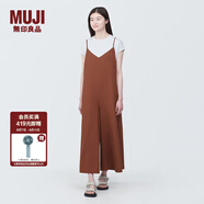 無印良品（MUJI） 女式 易干彈力泡泡紗 背帶褲 女裝夏季連體褲吊帶BC2JRA4S 磚紅色 L （165/88A）