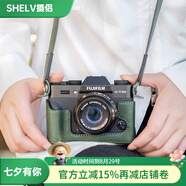 攝侶富士xt5保護套xs20相機包xt30二代xt50皮套x100vi保護套xh2s底座xt20相機套xh2x皮殼xt10牛皮配件 XT30/XT20復古綠真皮保護套+墊肩牛皮肩帶