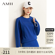 AMII年秋新款字母印花衛(wèi)衣休閑褲半身裙酷鹽系少女穿搭套裝女 克萊因藍(lán)(衛(wèi)衣) 170/92A/XL