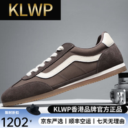KLWP香港高檔奢侈品男鞋運(yùn)動板鞋男2025新款防滑耐磨透氣休閑平底 褐色 40