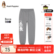 暇步士（Hush Puppies）童裝兒童褲子男女大童新款簡約舒適百搭休閑長褲 中花灰K款 170