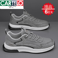 卡帝樂(lè)鱷魚(yú)（CARTELO）夏季2025新款透氣男鞋薄款網(wǎng)鞋男網(wǎng)面休閑板鞋防滑防臭運(yùn)動(dòng)鞋子 灰色【增高款】特l價(jià)品牌斷碼 官方旗艦正品 41 一線(xiàn)高端品牌