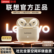 聯(lián)想（lenovo）真無線藍(lán)牙耳機(jī) 半入耳式耳機(jī) 藍(lán)牙5.4音樂運動游戲耳機(jī) 適用蘋果華為小米手機(jī) TA100月巖白