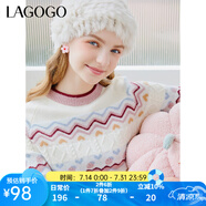 lagogo【抗起球】軟糯費(fèi)爾島甜美毛針織衫女拉谷谷秋冬新款毛衣 混色(Y0) L 165/40