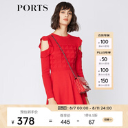 PORTS寶姿女裝連衣裙 春夏新品女裝甜美荷葉邊裝飾連衣裙SA9K260JKW002 紅色 XL