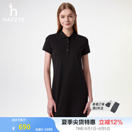 哈吉斯（HAZZYS）女裝 夏季女士【PHIZ系列】素色通勤簡約POLO裙女 黑色BK M (160/84A 38)