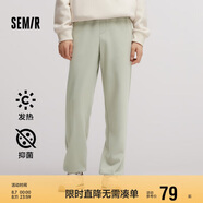 森馬休閑褲男加絨冬季發(fā)熱抑菌純色寬松直筒褲松緊腰109724127201