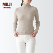 無(wú)印良品（MUJI）女式 羅紋可水洗高領(lǐng)毛衣 長(cháng)袖打底針織衫上衣毛衫 BAG01A1A 燕麥色 XS 150/76A