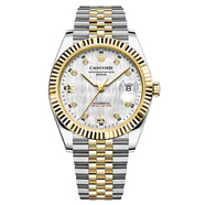 瑞士Rolex手表男士全自動(dòng)機械表日志型防水商務(wù)防水專(zhuān)用男表 間金白面 41mm 贈送皮帶+佛珠手串