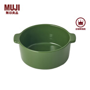 無印良品（MUJI） 炻瓷 雙耳烤碗 微波爐烤箱用烤盤餐具 空氣炸鍋用 綠色  11.5cm