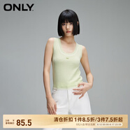 ONLY夏季簡(jiǎn)約拼色螺紋U領(lǐng)短款背心針織衫女|12413H001 A02 蘆葦綠色 M 165/84A