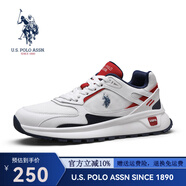 美國(guó)馬球協(xié)會(huì)（U.S.POLO ASSN.）休閑老爹鞋男2025春夏季新款運(yùn)動(dòng)鞋男透氣百搭網(wǎng)面跑鞋男士休閑鞋 白虹【輕量回彈+透氣通風(fēng)】 39 (245mm) 標(biāo)準(zhǔn)皮鞋碼-