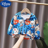 迪士尼（Disney）品牌童裝童裝男童春裝洋氣連帽外套寶寶春秋季可愛(ài)韓版上衣嬰兒小 藍色 120 cm