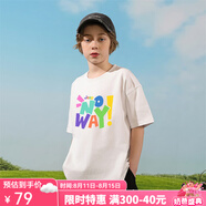 Jeep吉普童裝兒童T恤2025夏季男童吸汗透氣純棉印花休閑日常短袖 1396白色 130 cm 【建議身高125-135】