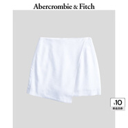 ABERCROMBIE & FITCH女裝24夏款亞麻混紡美式辣妹修身高腰短裙半身裙KI143-4052 白色 XXS (160/60A)