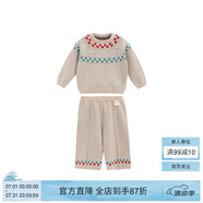 white wheat兒童2025春季分體套裝男女寶寶卡通純棉套裝厚女孩上衣褲子2件套 套裝 110