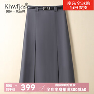Khwfjas國際一線品牌灰色西裝氣質(zhì)半身裙女2025高腰時尚百搭A字裙顯瘦裙 灰色 XL (29) 推薦115-125斤