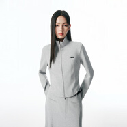 太平鳥【商場同款】太平鳥針織空氣層立領(lǐng)長袖灰色外套女衛(wèi)衣A3BBF3215 微晶灰外套 M 160