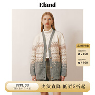 ELAND衣戀加厚針織衫開衫女寬松偏長款毛絨毛衣外套春秋款 灰色(15)Grey S 160