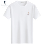 與狼共舞（DANCING WOLVES）【純棉】與狼共舞白色短袖T恤男圓領(lǐng)2025夏季新款涼爽打底衫短T 本白803 4XL 195/108A