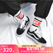 VANS范斯男鞋Old Skool情侶經(jīng)典款低幫帆布黑白休閑滑板鞋VN000D3HY28 VN000D3HY28 黑白經(jīng)典 42
