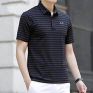 安德瑪（Under Armour）官網(wǎng)男裝短袖 2025夏季新款翻領(lǐng)半袖t恤高爾夫運動(dòng)短袖休閑Polo衫 95%聚酯纖維5%氨綸彈性快干 黑色 2XL 185/104A