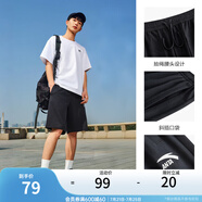 安踏（ANTA）【快干棉】T恤男女同款2025夏季情侶吸濕排汗LOGO寬松休閑短袖t恤 【店長(zhǎng)推薦短褲】基礎(chǔ)黑8310-4 2XL /男185 女180