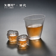 田代國風功夫茶道公道杯玄冰琉璃分茶器茶海勻杯茶具零配茶器公杯 拇丘公杯+指丘盞*2