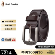 暇步士（Hush Puppies）【禮盒裝】皮帶男士頭層牛皮針扣腰帶新款褲腰帶送男友禮物送老公 高級咖HD-2171103W-502 120cm