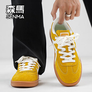 森馬（senma）男鞋秋季透氣防臭舒適百搭情侶同款小白潮鞋厚底增高網紅超火板鞋 檸檬黃 42
