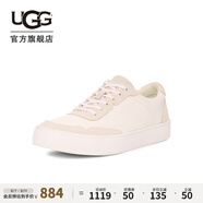 UGG春季新款男士時(shí)尚舒適輕便純色拼接低幫系帶平底休閑鞋1170561 WHT | 白色 42