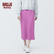 無印良品（MUJI）女式 彈力羅紋編織 裙子 長半身裙女款 BB2PGA4S 粉紅色 M 160/66A