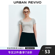 UR2024秋季新款女裝少女感蕾絲花邊顯瘦正肩短袖T恤UYY440030