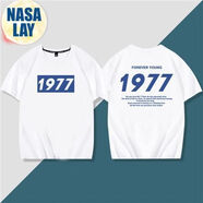 1994年1995年1996年1997年生產(chǎn)年份數(shù)字定制情侶短袖T恤衣服體恤 白色八 1977 S