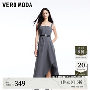 VEROMODA連衣裙秋新街頭風(fēng)工裝不規則大裙擺吊帶長(cháng)裙3361025 花崗石灰色 160/80A/S