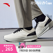 安踏神行+丨運動鞋男輕便透爽夏季新款舒適緩震透氣通勤訓(xùn)練鞋慢跑鞋 象牙白/黑-2 39 （男6.5）