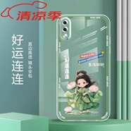 vivoY93新款直邊透明手機(jī)殼硅膠軟殼全包防摔氣囊保護(hù)套 -L600-好運(yùn)連連【單殼】 vivo Y93