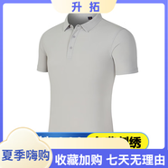源于衣工作服定制工衣工裝Polo翻領(lǐng)T恤定做logo冰絲無痕刺繡夏季文化衫 淺灰色 M 均碼