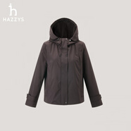 哈吉斯（HAZZYS）女裝 2025秋季新款女士純色運動(dòng)風(fēng)收腰短夾克女ASVSU0CCU04 棕色BW S (155/80A 36)