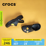 crocs卡駱馳洞洞鞋貝雅男鞋女鞋輕便耐磨一腳蹬拖鞋休閑鞋|10126 黑色-001 37 /38(230mm)