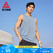 匹克跑步速干運(yùn)動(dòng)套裝男夏季衣健身服透氣排汗羽毛球服短袖短褲兩件套 【背心無(wú)拉鏈款52037】都市藍(lán) XL/180
