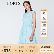 PORTS寶姿商場(chǎng)同款 新品女裝甜美木耳邊裝飾無袖連衣裙SN8D027HPP022 煙波色 L (8)