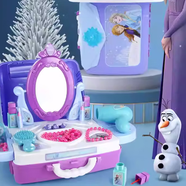 DISNEY3合1化妝手提箱 Frozen 冰雪奇緣 兒童生日禮物公主玩具 平行進(jìn)口