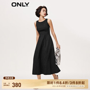 ONLY氣質(zhì)刺繡中長(zhǎng)款牛仔背心裙連衣裙女|123342003 J1Z 黑色牛仔提花 M 165/84A