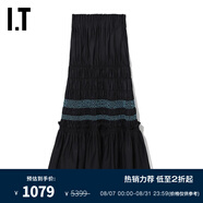 ENFOLD IT 女裝半身裙時(shí)尚優(yōu)雅車(chē)線(xiàn)縮褶裝飾長(zhǎng)裙312510XG BKX/黑色 36