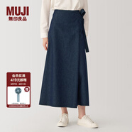 無印良品（MUJI） Labo 女式 和紙混牛仔裹裙 長半身裙女秋冬季款丹寧回潮AF02LC4A 深藏青色 M/L (170/70A)