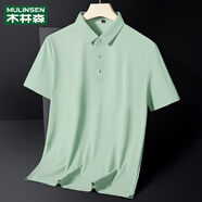 木林森男士POLO衫夏季2025新款工作服女冰絲薄款休閑短袖T恤團購 青蔥綠【男款】_快干科技 M