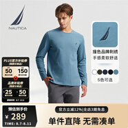 諾帝卡（NAUTICA）【單件直降】春夏純棉柔軟親膚多色基礎(chǔ)經(jīng)典長袖T恤男TE4301 4RA鈷藍(lán)色 L