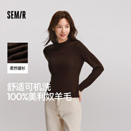 森馬（Semir）森馬美利奴純色羊毛衫女24冬新款半高領(lǐng)打底衫可機(jī)洗109724107001
