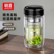 明霞玻璃杯帶茶隔雙層高硼硅玻璃水杯茶水分離車載杯子男泡茶杯